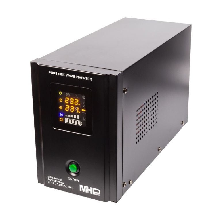 Záložní zdroj MHPower MPU-700-12, UPS, 700W, čistý sinus, 12V